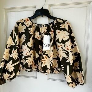 ZARA print crop top 2353 425